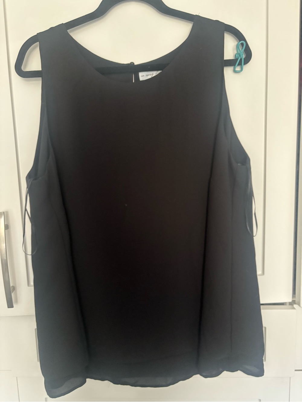 Addition Elle Black Sleeveless Chiffon Tank